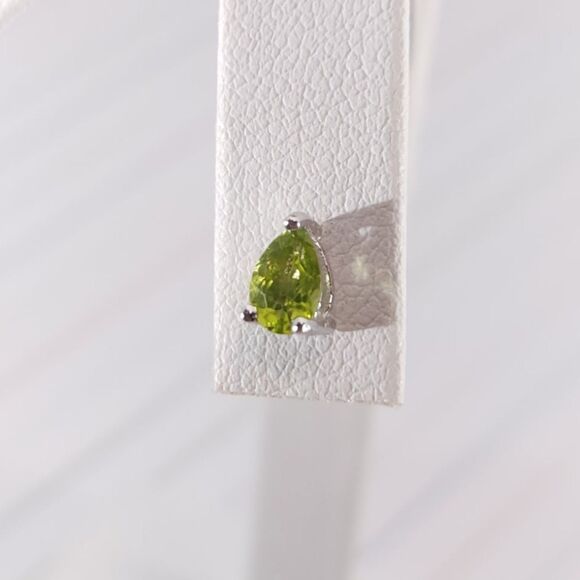 Genuine Peridot Pear 4x6 Post Earrings - Picture 5 of 5